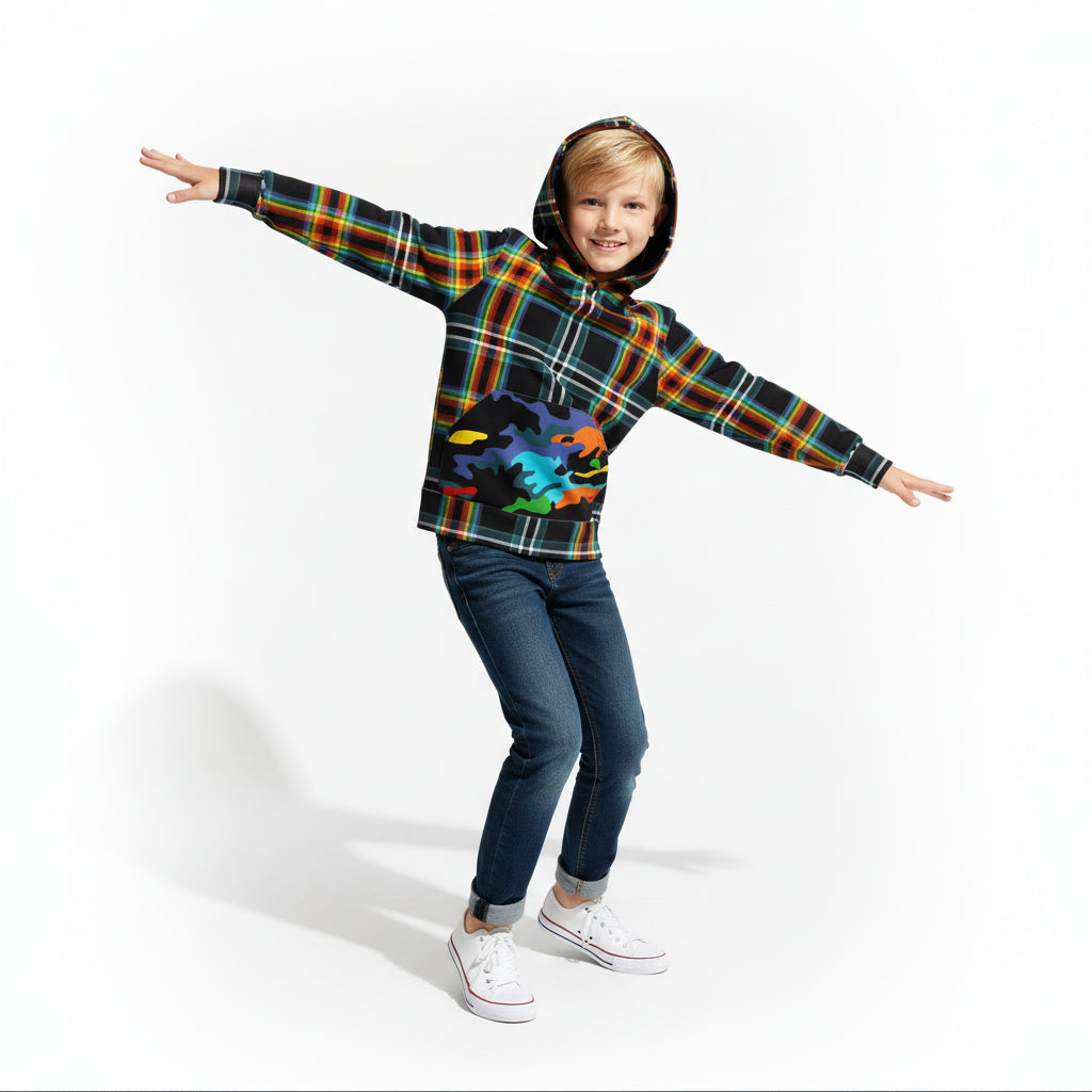 The Darkside of the Moon Plaid Hoodie