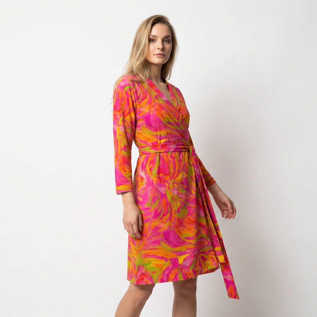 Wrap Dress Pink Noodles – Traditional Jersey Wrap Dress