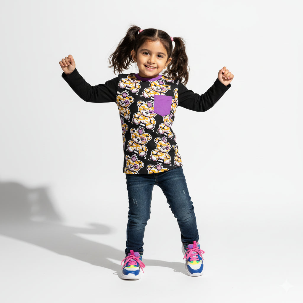 Unisex Yellow Toxic Teddy Long Sleeve