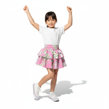 Kid's Smocked Skirt in Sketching Summer Pink