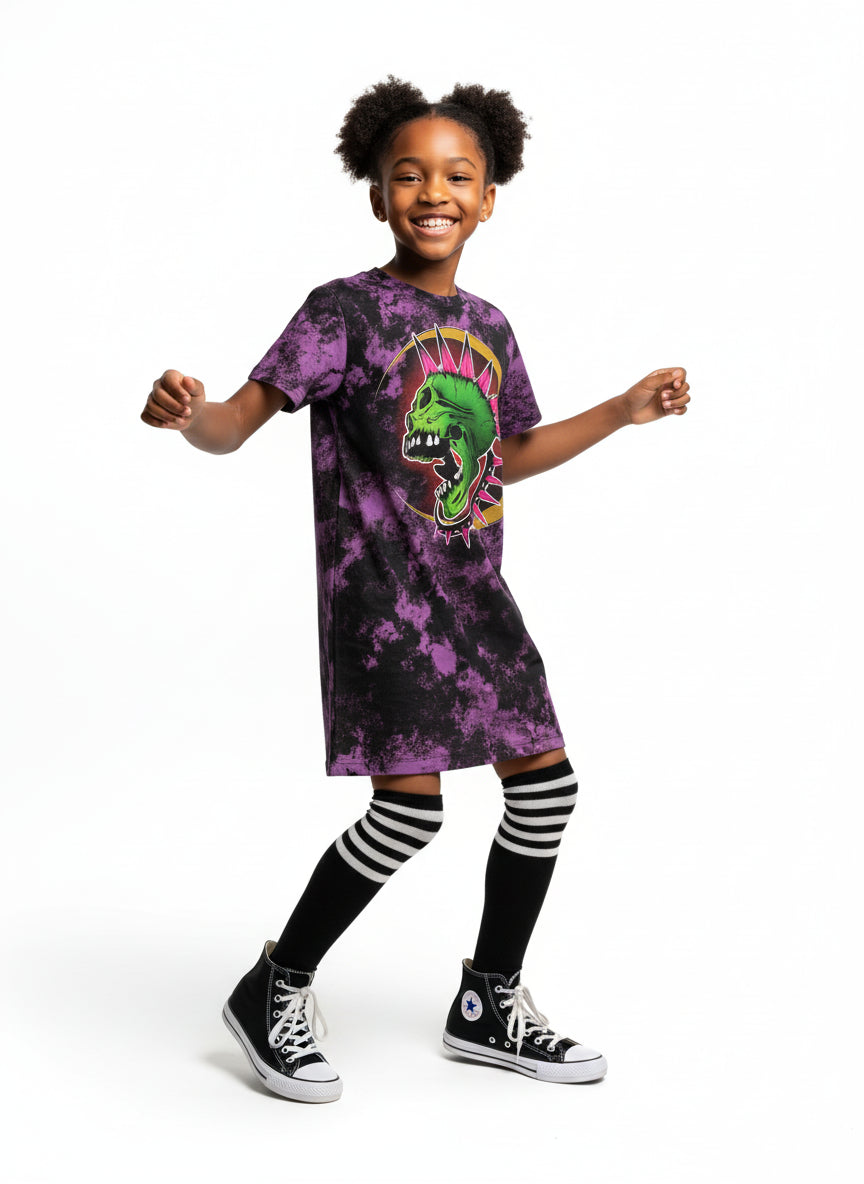 Punk Skull T-Shirt Dress