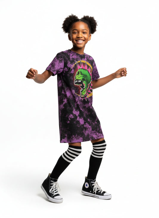 Punk Skull T-Shirt Dress