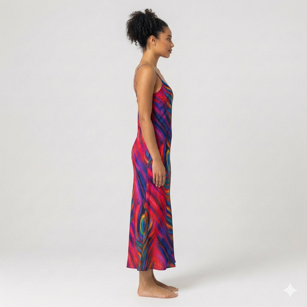 Bia Slip Dress Hot Pink Feather