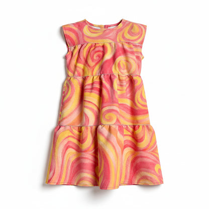 Girl's Dress Sunset Swirls