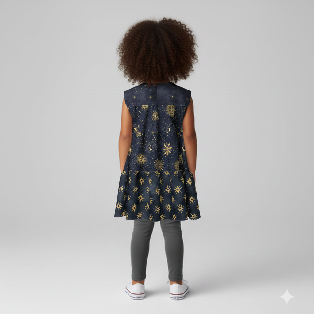 Celestial Ruffle Dress - Lightweight Cotton