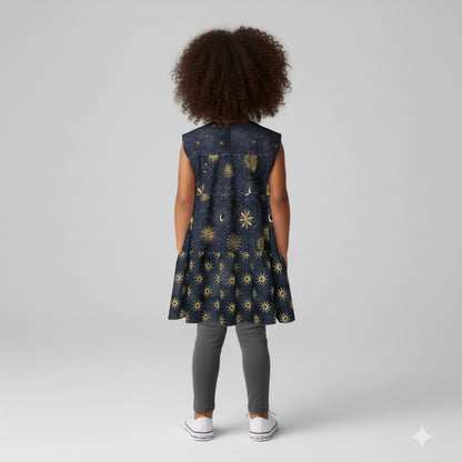 Celestial Ruffle Dress - Lightweight Cotton