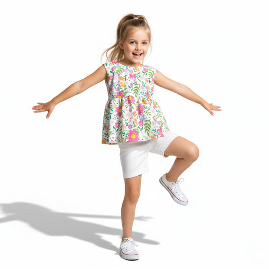 Bright Floral Ruffled Top