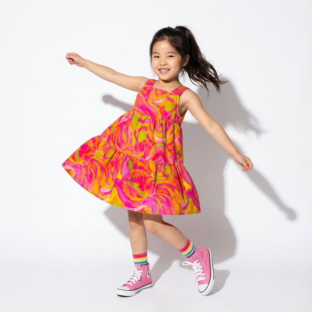 Girls Dress Pink Noodles