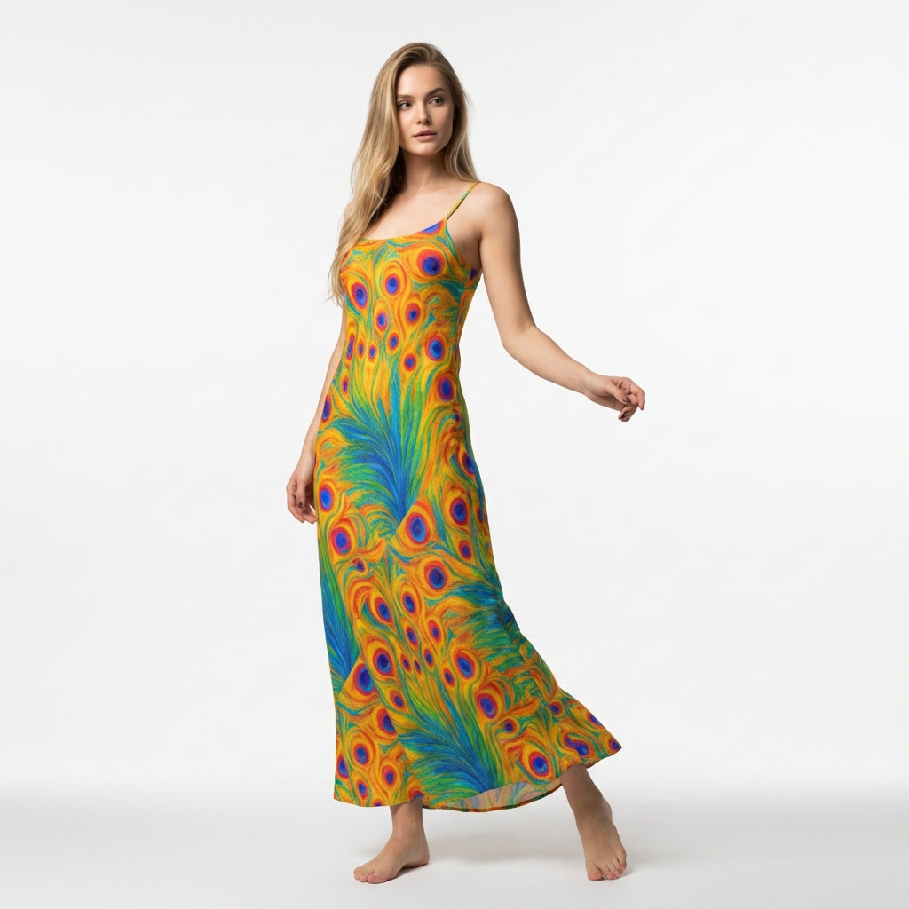 Bias Slip Dress Feather Bouquet