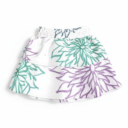 StarFlower on a Smocked Ruffle Skirt in Pima Cotton Poplin