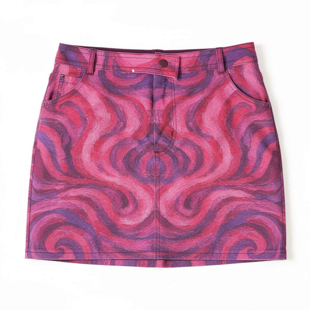 Denim Mini Skirt Purple Storm