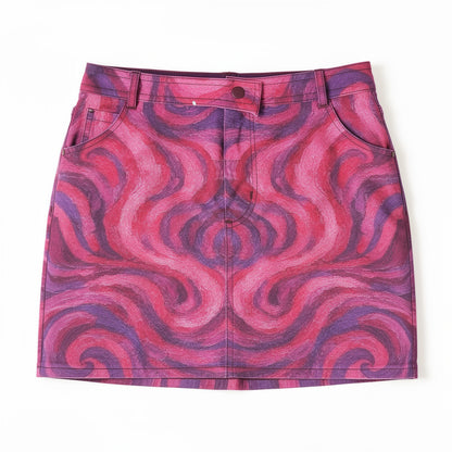 Denim Mini Skirt Purple Storm