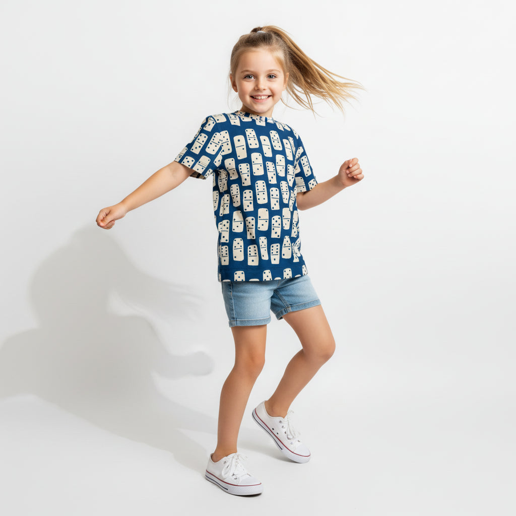 Domino Power Tee in Deep Blue
