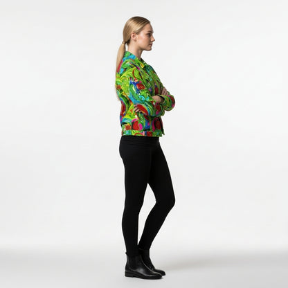 Demin Jacket Pink Water Lilies Jean Jacket