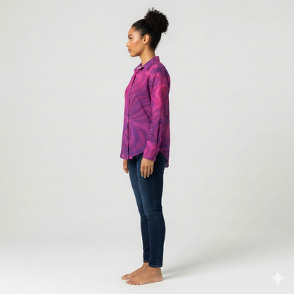 Button Front Shirt Purple Storm