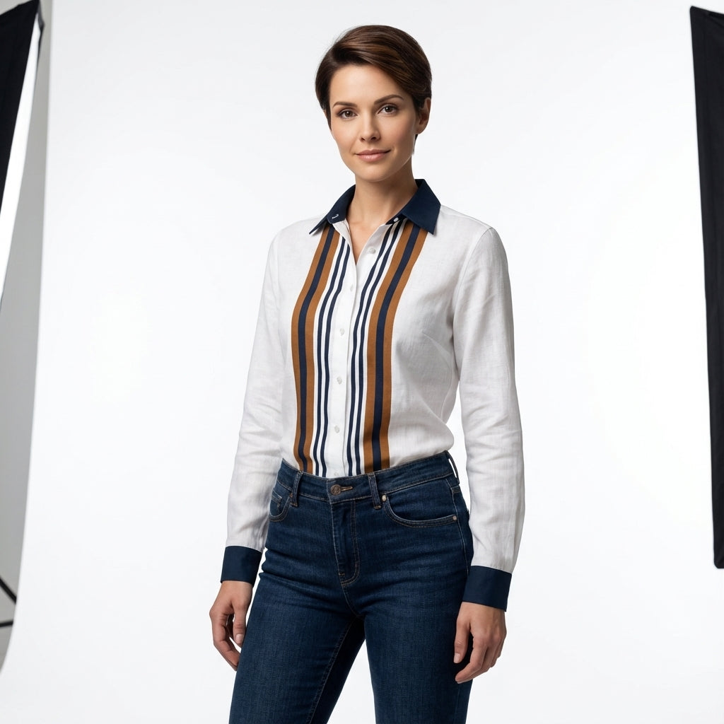Striped Button Front Shirt