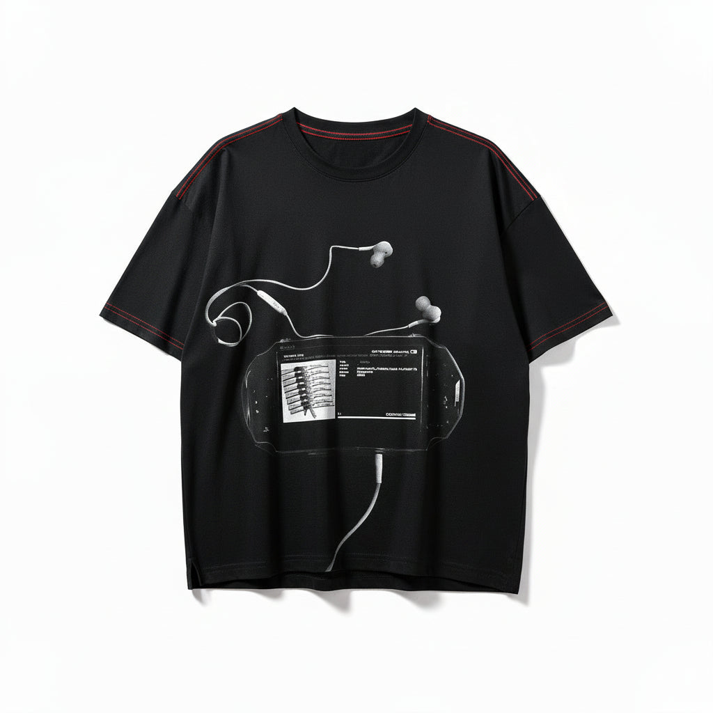 PSI Oversized Baggy Fit T-shirt in Lightweight Stretch Cotton Fashion Jersey