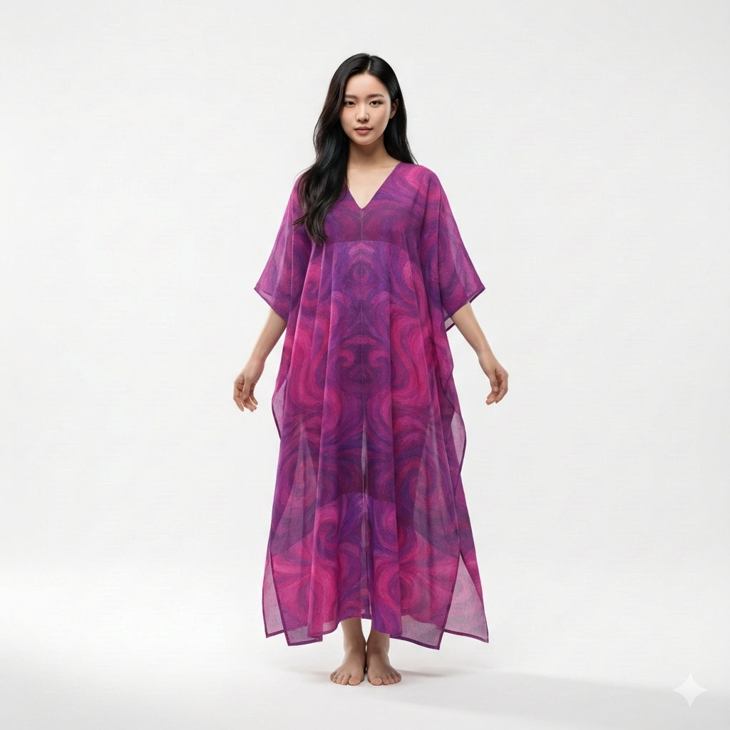 Caftan Purple Storm – Lightweight Organic Cotton Voile