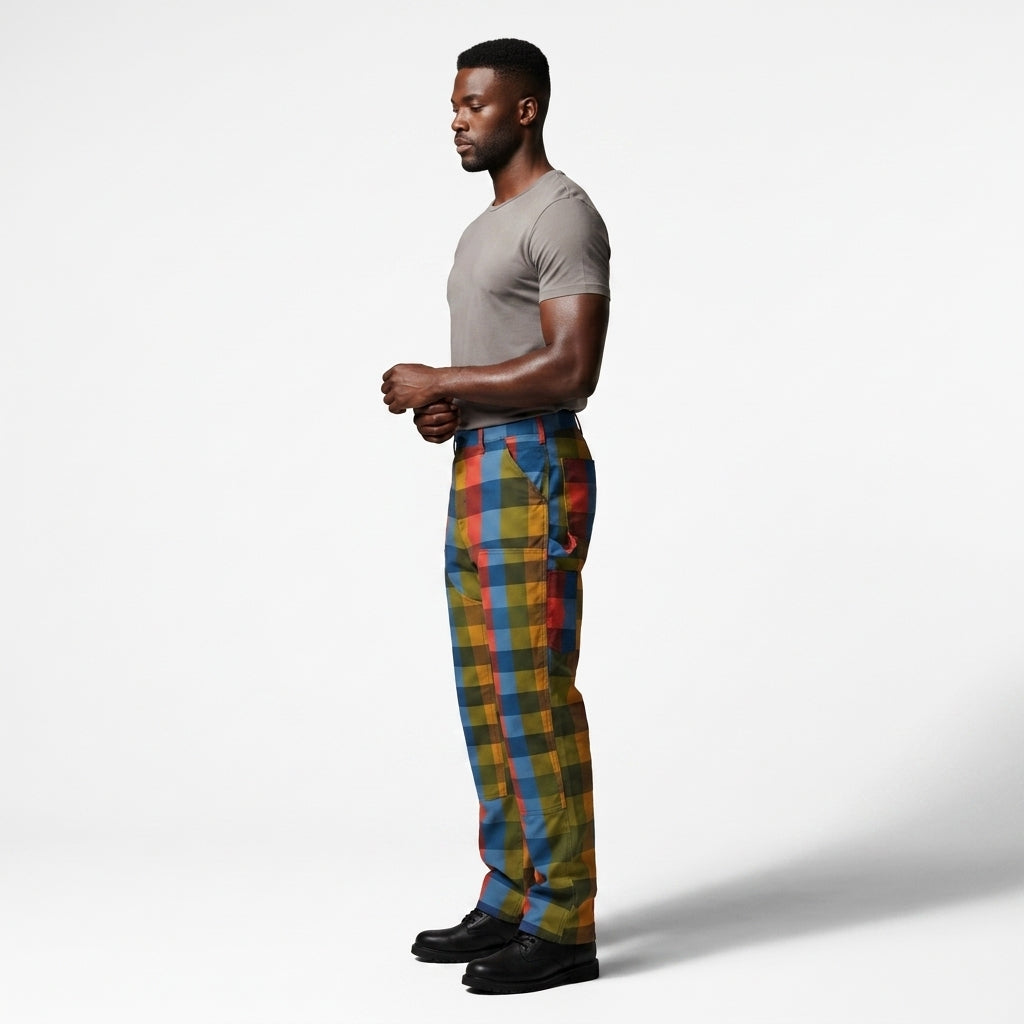 Classic Gingham Unisex Carpenter Pants