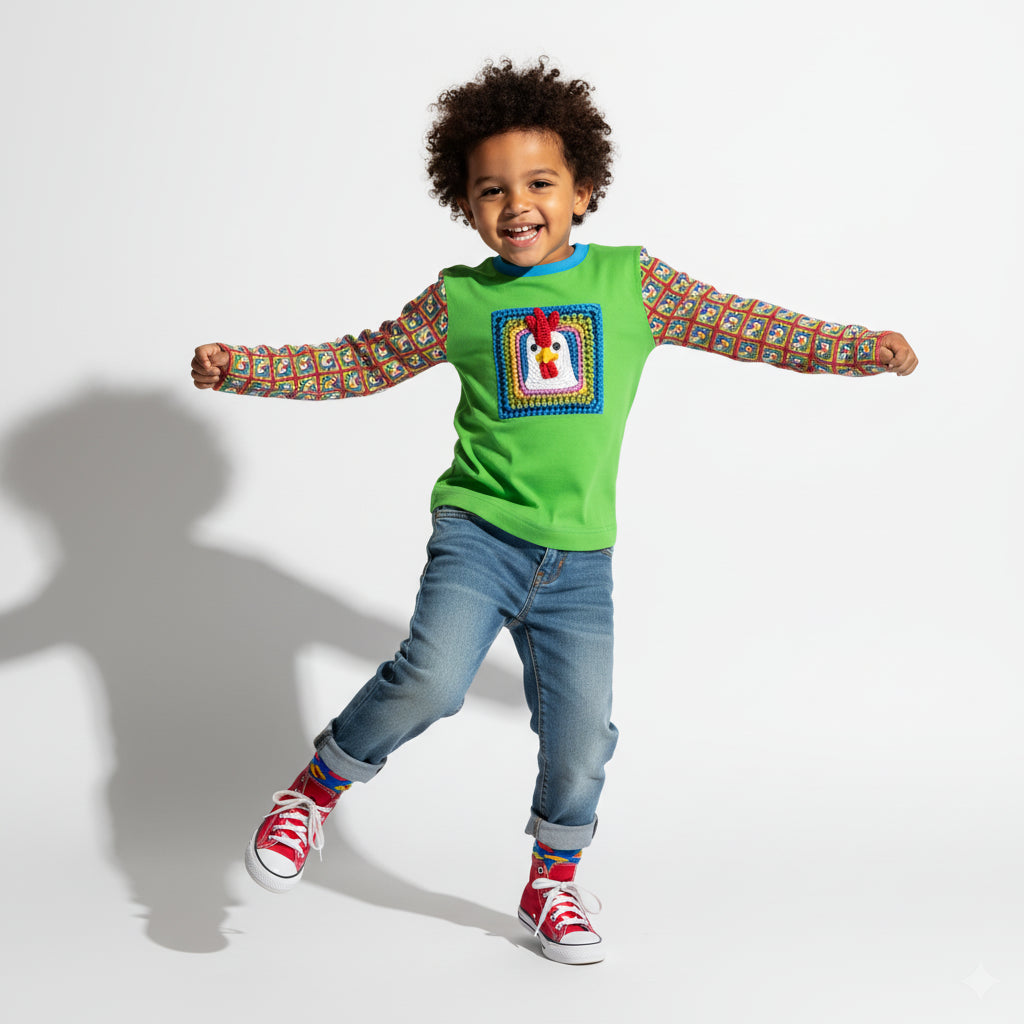 Knittin' Chicken Top – Children’s Long Sleeve T-Shirt