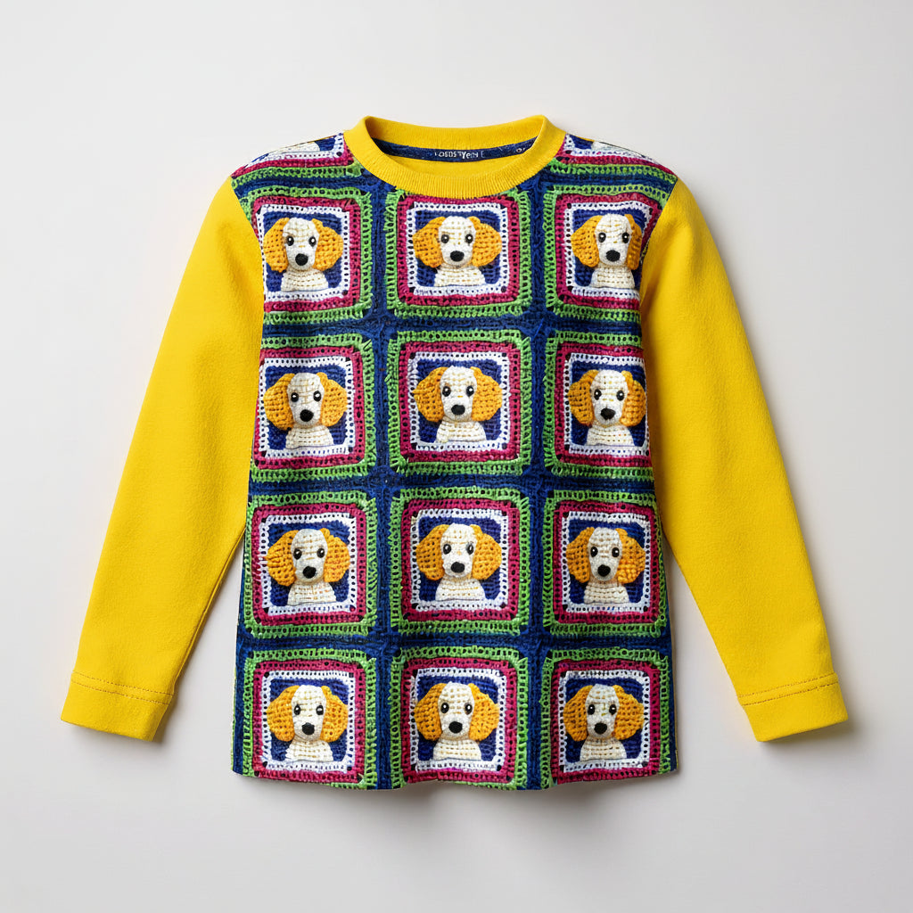 Puppy Portrait Top – Children’s Long Sleeve T-Shirt