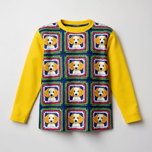 Puppy Portrait Top – Children’s Long Sleeve T-Shirt