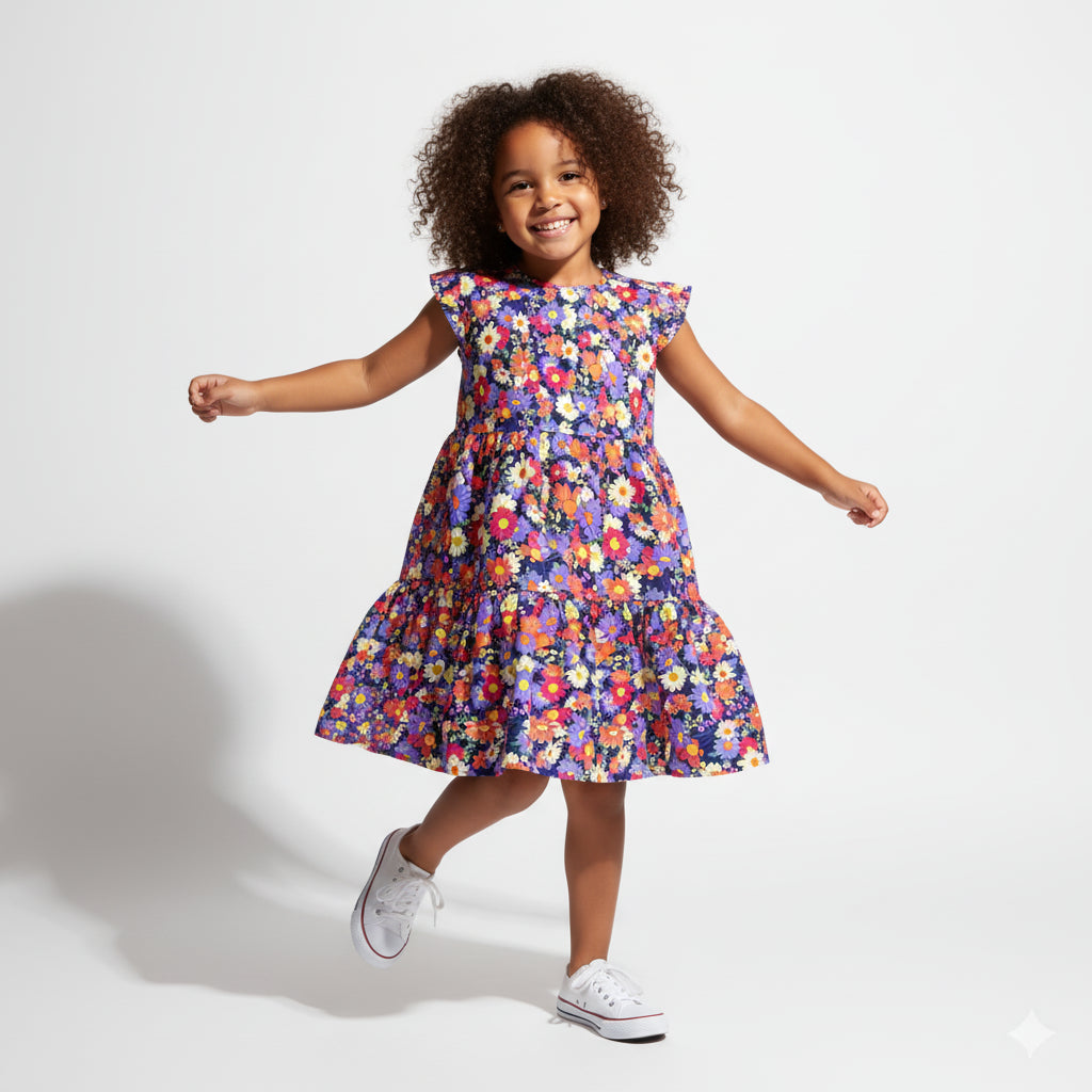 Lovely Floral Ruffled Dress