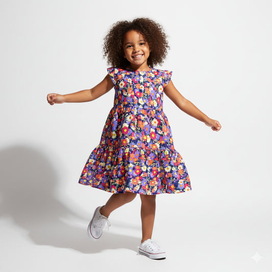 Lovely Floral Ruffled Dress