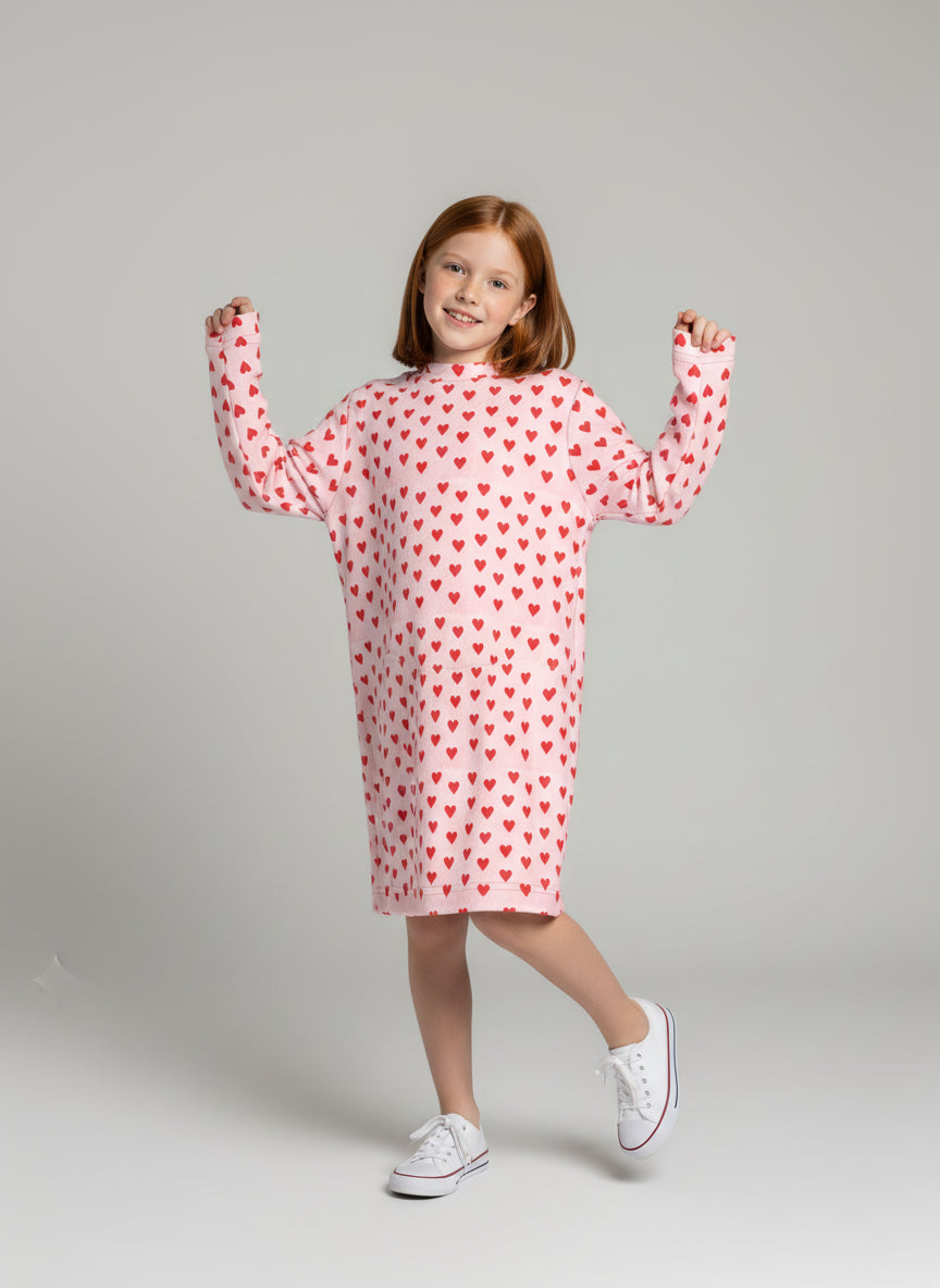 Sweet Pink Red Heart Outfit