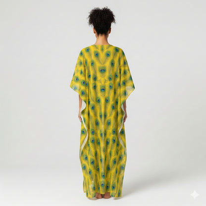 Caftan Yellow Peacock Feathers