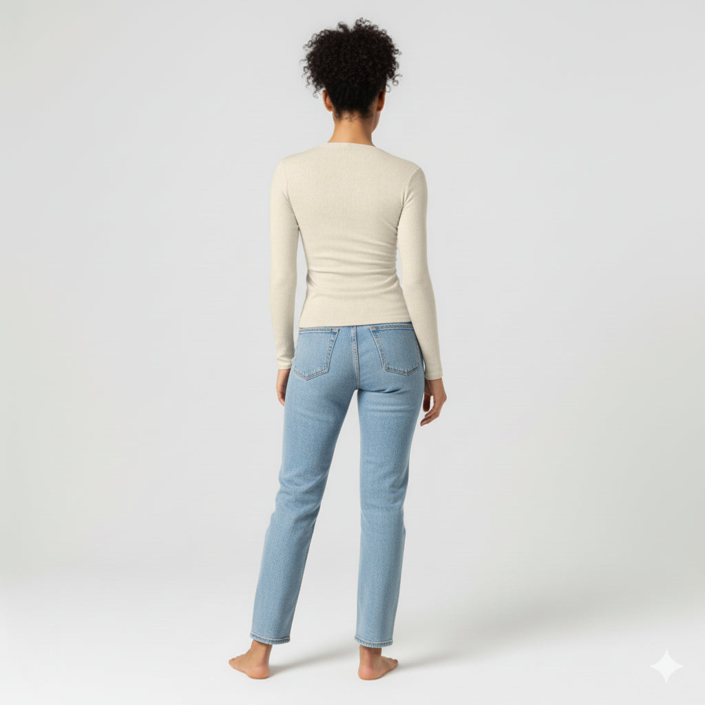  Trucamelo Long Sleeve T-shirt in Muslin White