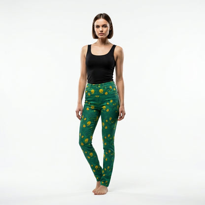 Skinny Jeans Yellow Flowers – Slim Jeans in Heavyweight Stretch Cotton Denim