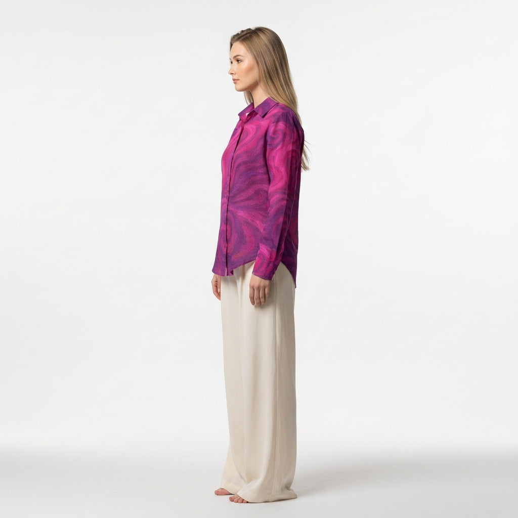 Button Front Shirt Purple Storm