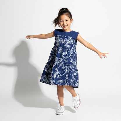 Parrot and Possum Toile Dress - In Midnight