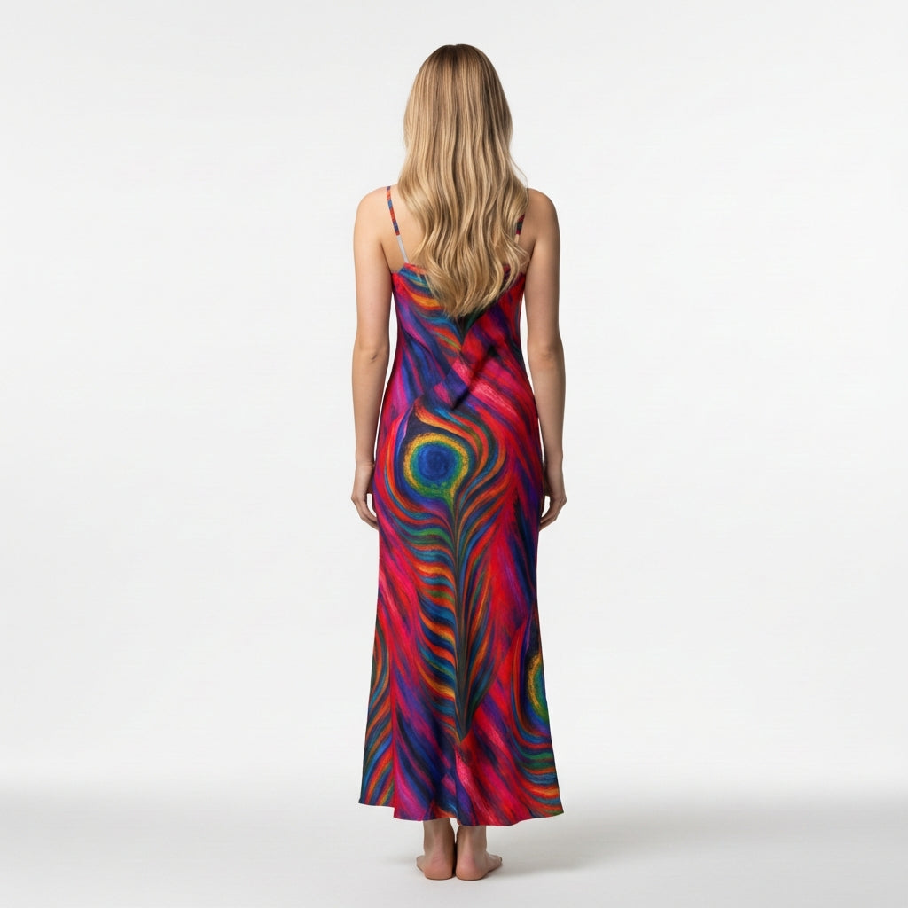 Bia Slip Dress Hot Pink Feather