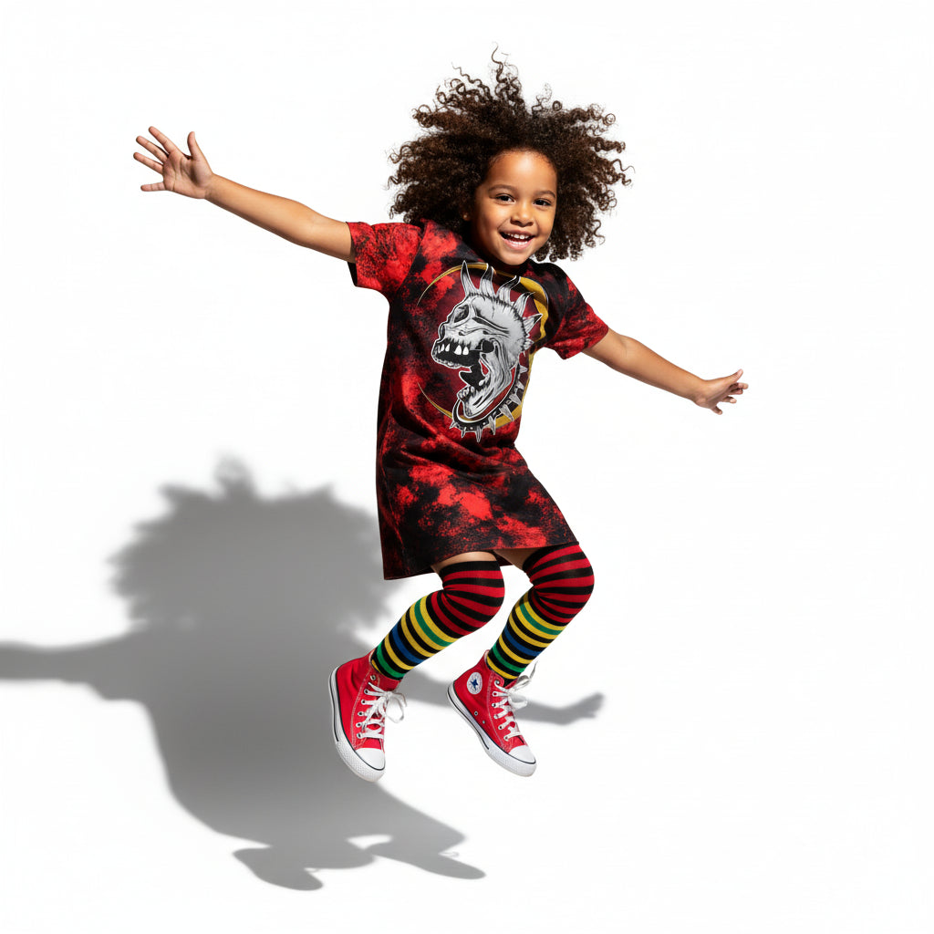 Punk Skull T-Shirt Dress