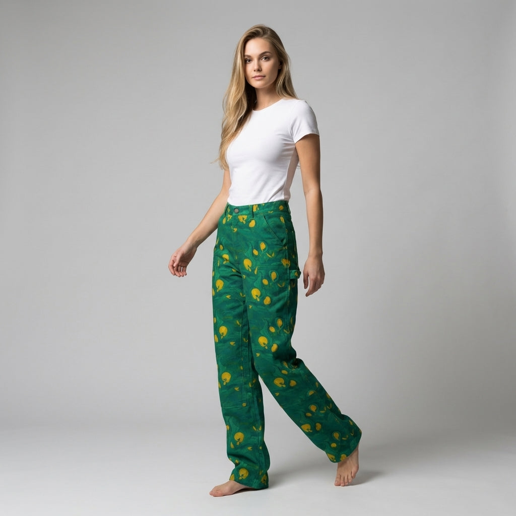 Carpenter Pants Yellow Flowers