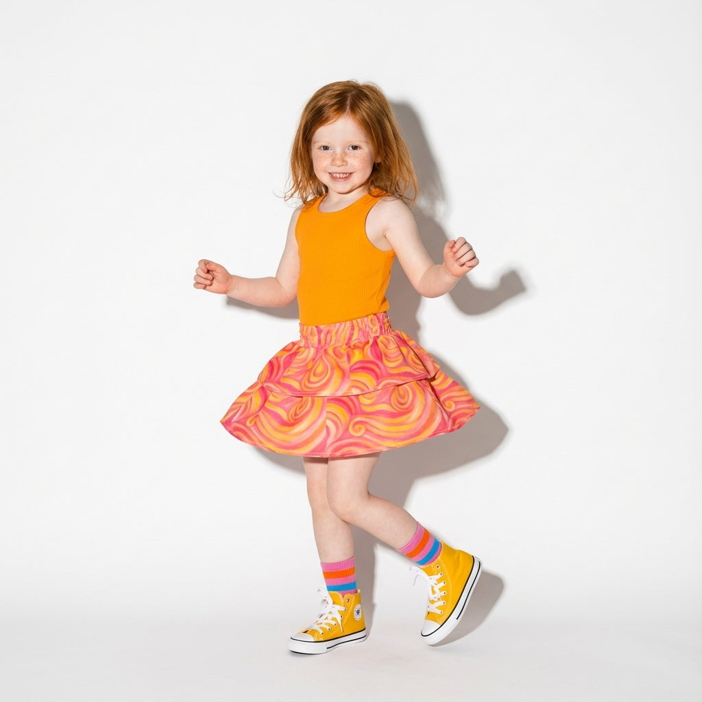 Kid's Skirt Sunset Swirls