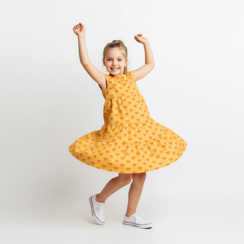 Orange Dress with Cute Bows