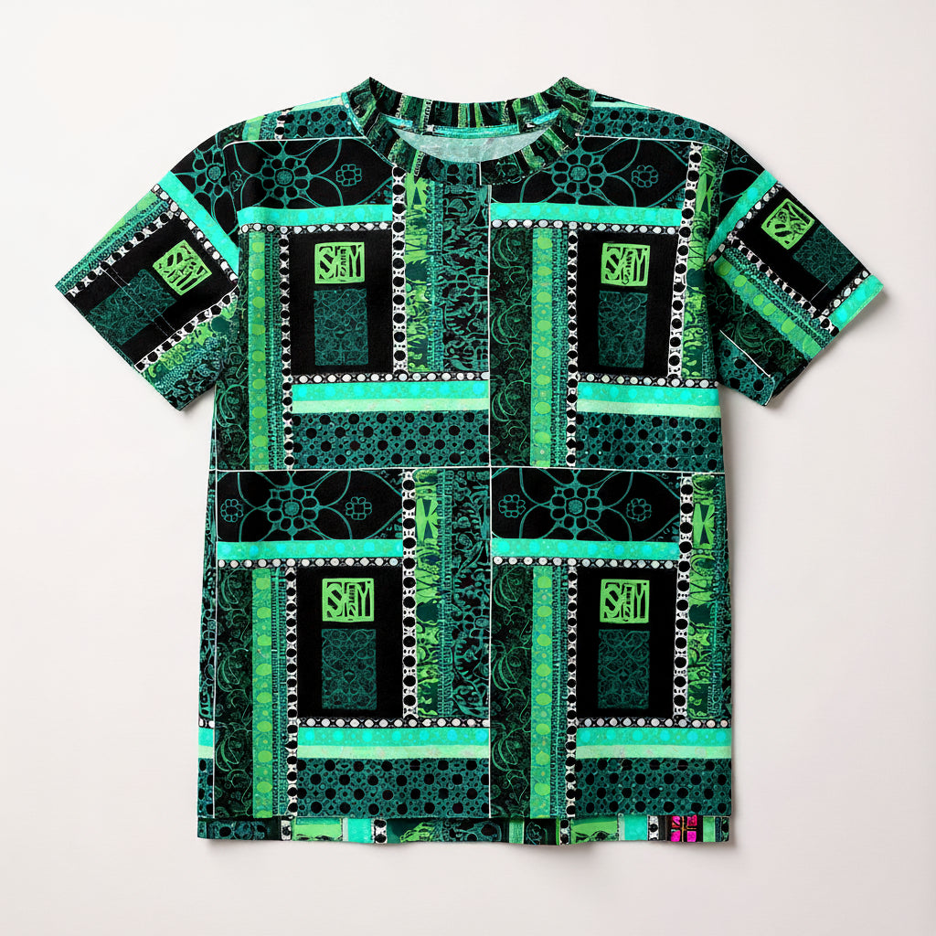 Green patterned childrens T-Shirt