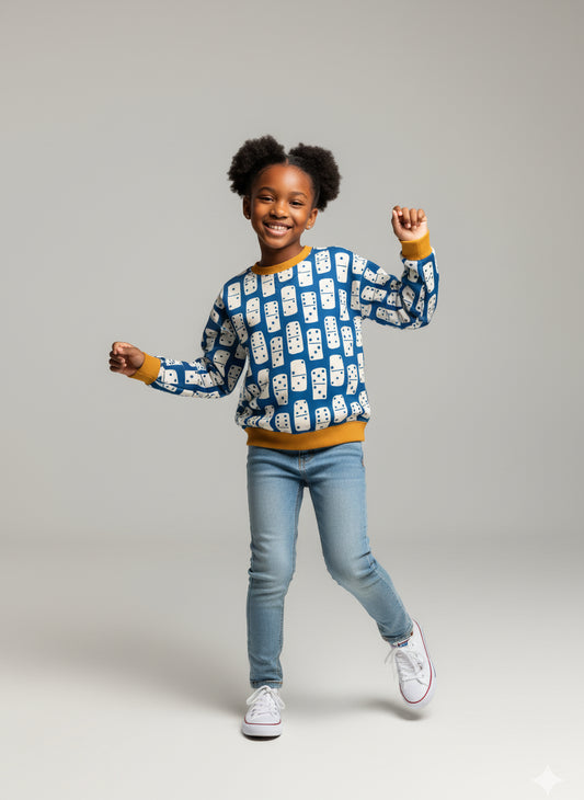 Domino Power Sweater in Deep Blue