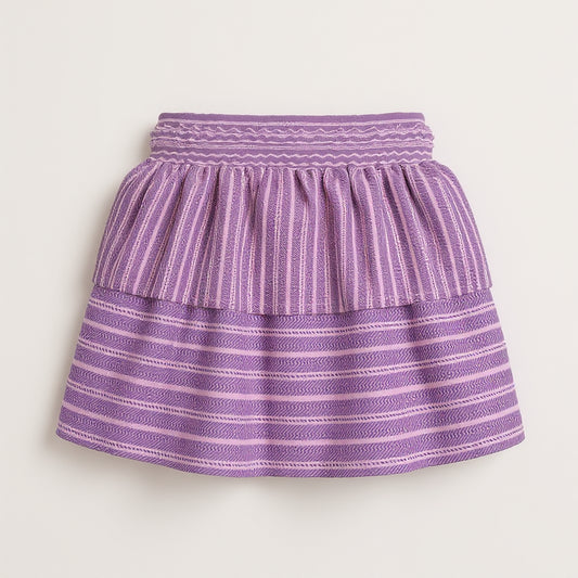 Smocked Ruffle Skirt in Lightweight Cotton