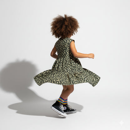 Girl Mini Flower Corduroy Dress