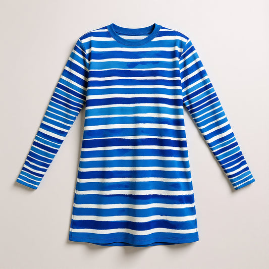 Blue Ink Stripe Tee Dress