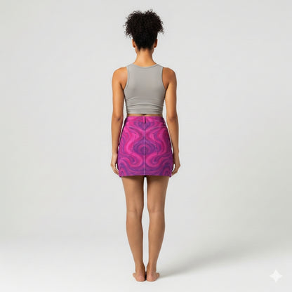 Denim Mini Skirt Purple Storm