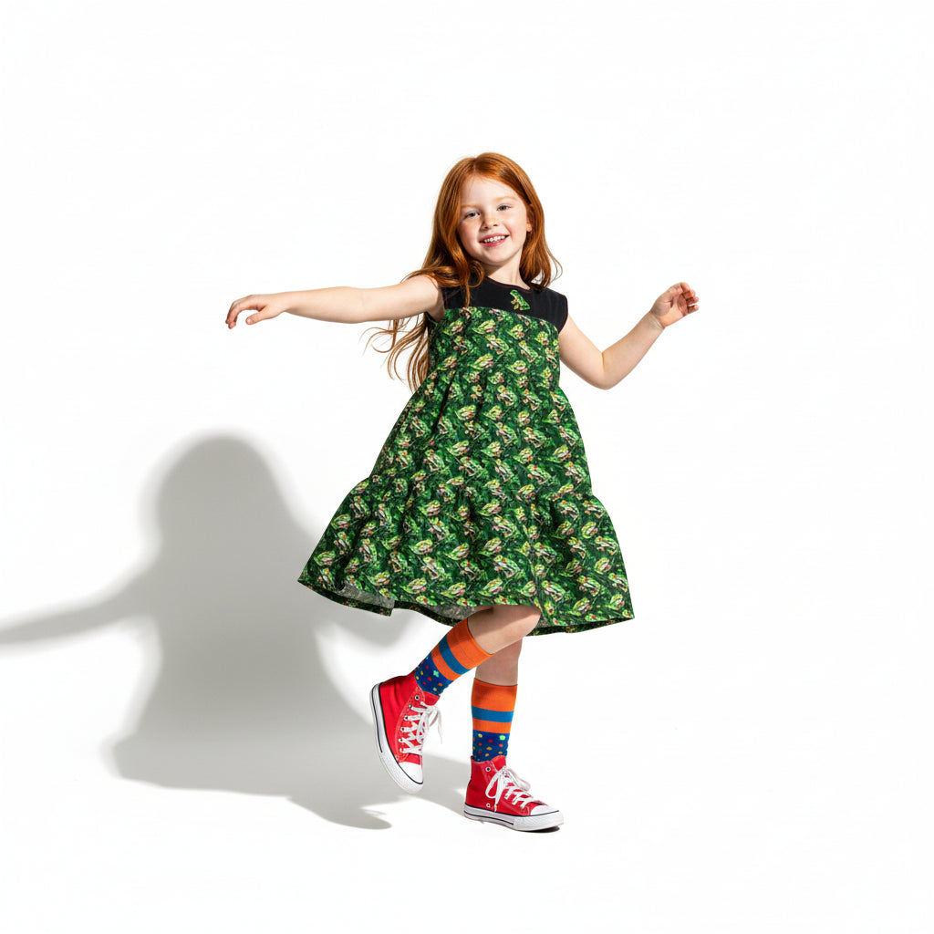 Divine Frog Dress – Children's Ruffle Dress With Lining