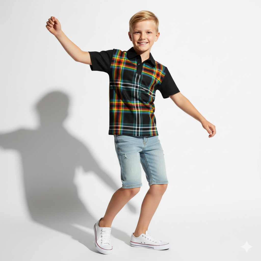 The Darkside of the Moon Plaid Polo Shirt