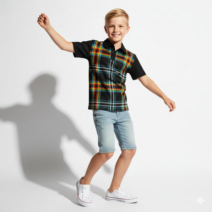 The Darkside of the Moon Plaid Polo Shirt