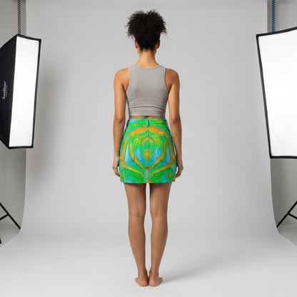 Demin Mini Skirt Palm Tree Island