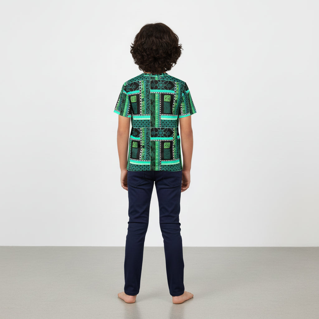 Green patterned childrens T-Shirt